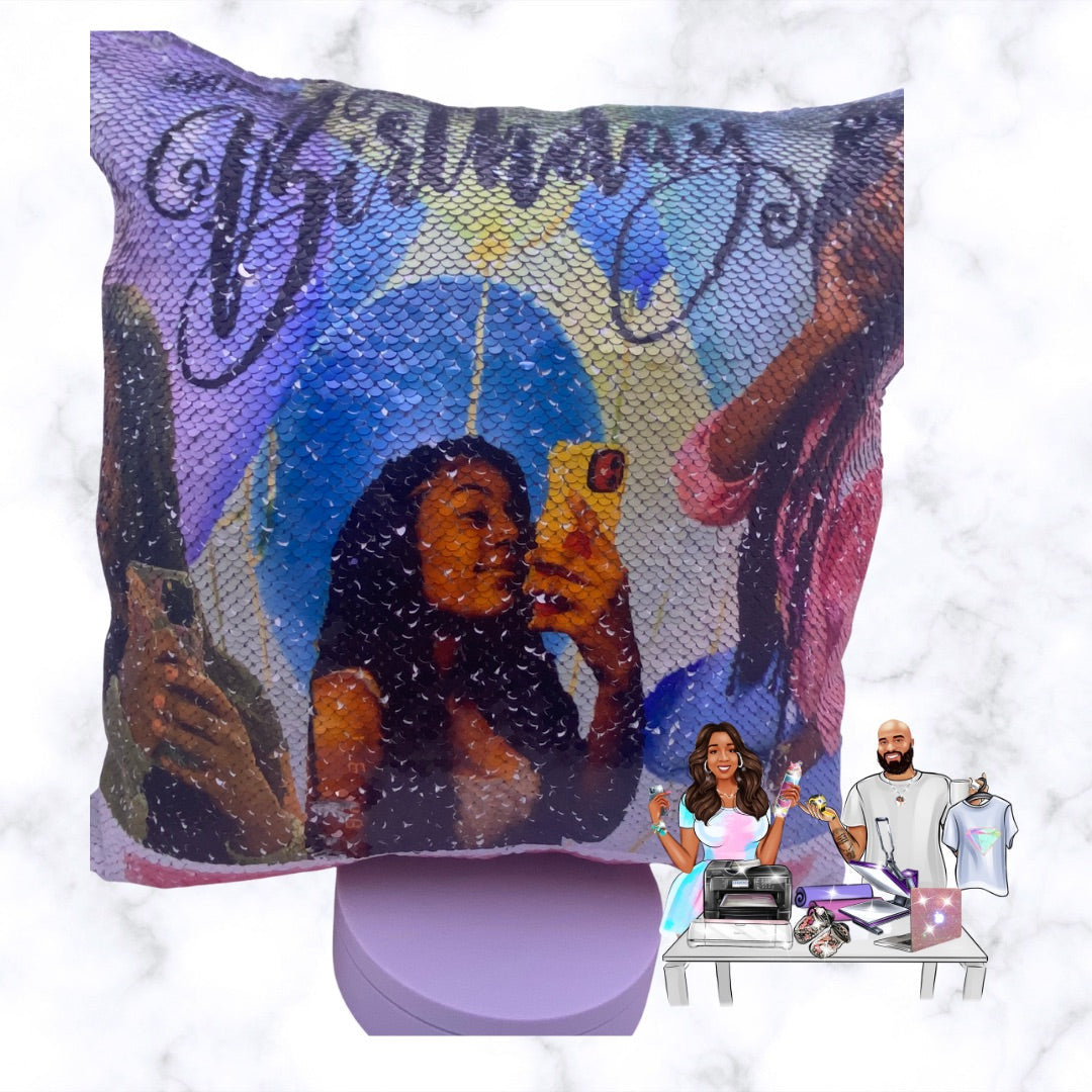 Personalized Photo Flip Sequin Pillow